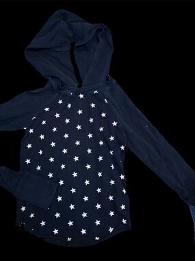 Children's Navy Star Hooded Pullover Sweatshirt